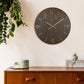 HomeRoots Classy Dark Stain Gold and Wood Wall Clock