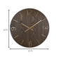 HomeRoots Classy Dark Stain Gold and Wood Wall Clock