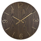 HomeRoots Classy Dark Stain Gold and Wood Wall Clock