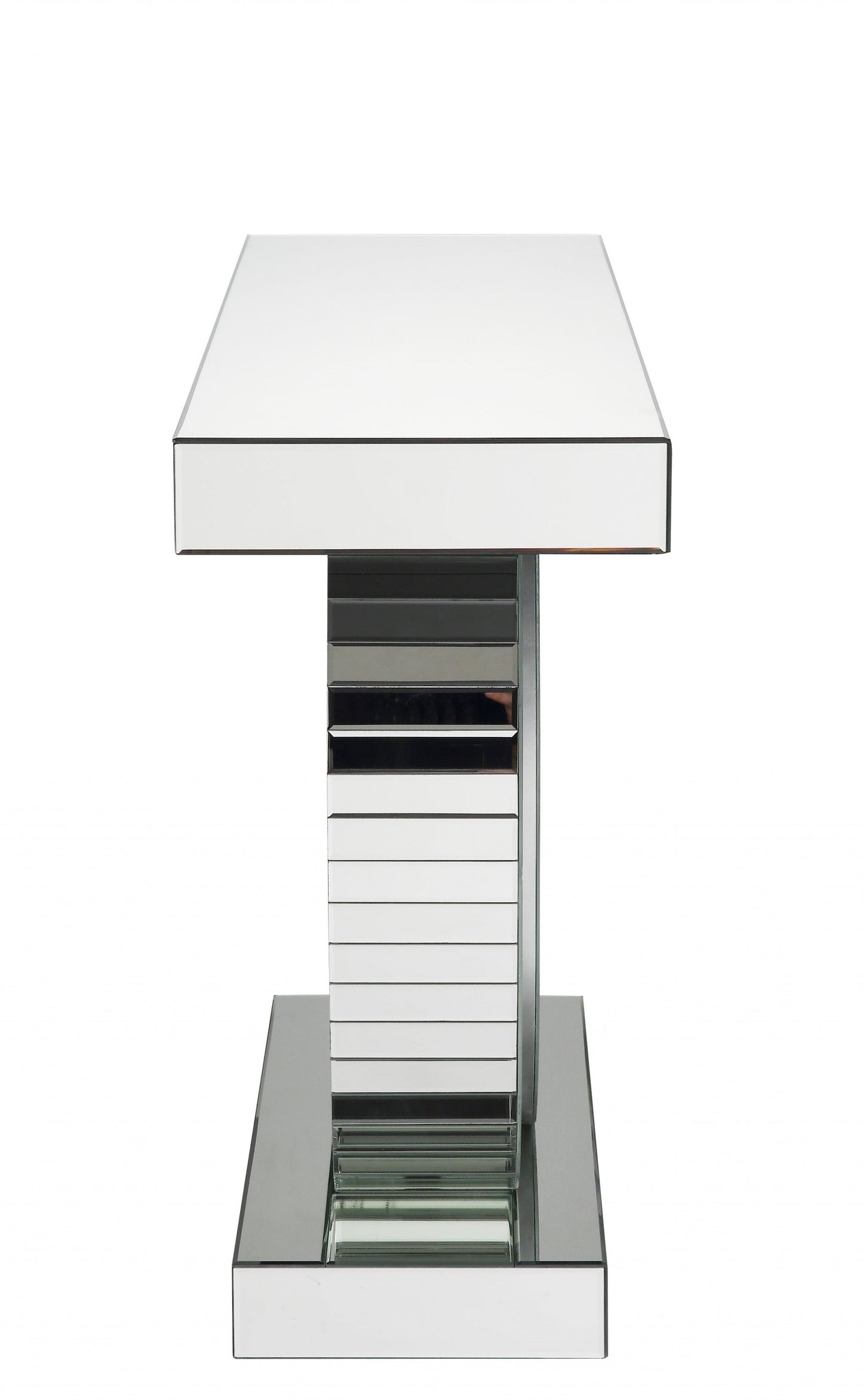 HomeRoots Clear Glass and Faux Crystal Console Table