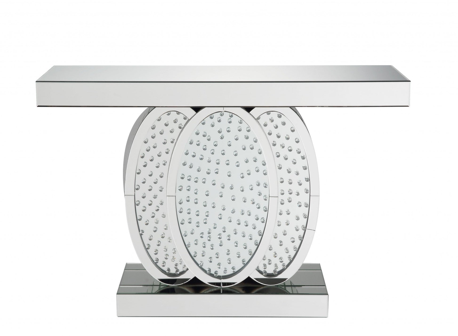 HomeRoots Clear Glass and Faux Crystal Console Table