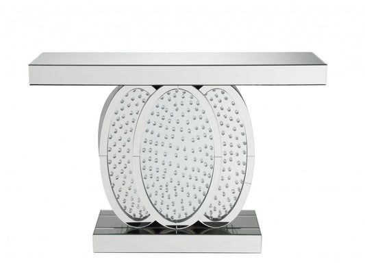 HomeRoots Clear Glass and Faux Crystal Console Table