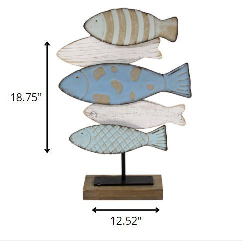 HomeRoots Coastal School of Fish Metal Tabletop