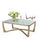 HomeRoots Coffee Table, Champagne & Crackle Mirror - Crackle Glass w/Mirror, M Champagne & Crackle Mirror