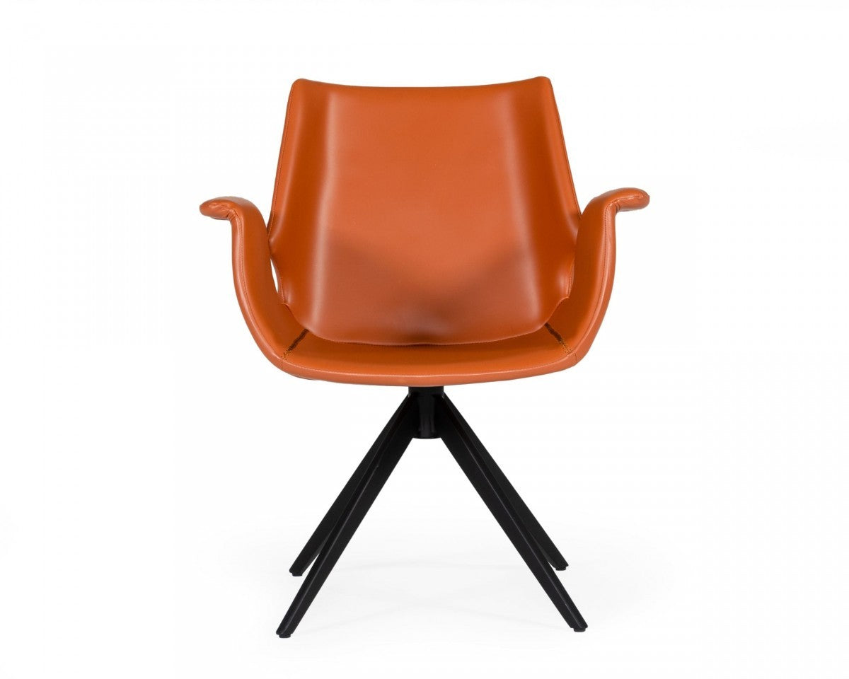 HomeRoots Cognac Faux Leather Dining Chair