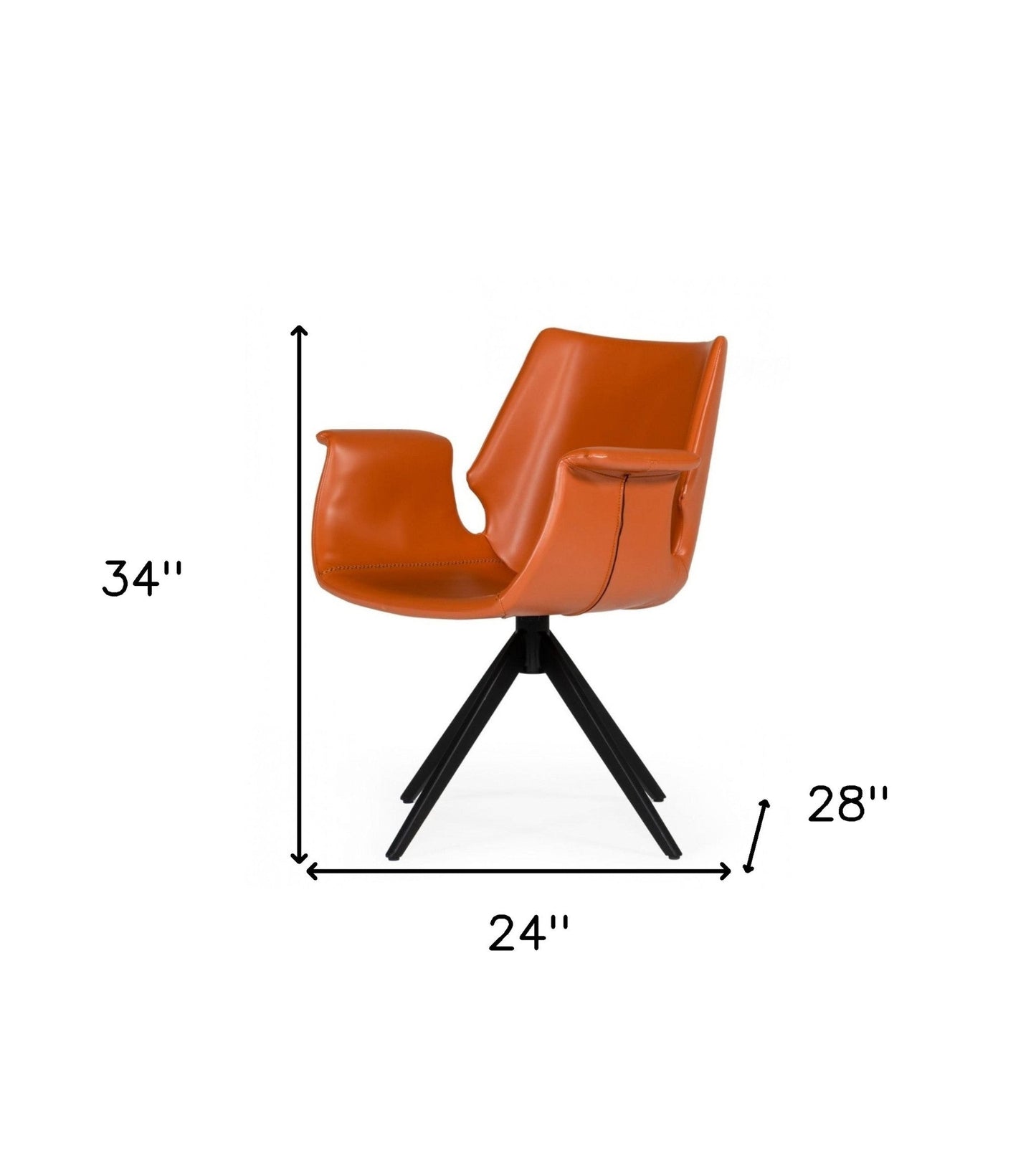 HomeRoots Cognac Faux Leather Dining Chair