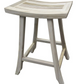 HomeRoots Compact Curvilinear Teak Shower Outdoor Bench In Driftwood Finish