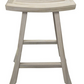 HomeRoots Compact Curvilinear Teak Shower Outdoor Bench In Driftwood Finish
