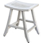 HomeRoots Compact Curvilinear Teak Shower Outdoor Bench in Driftwood Finish