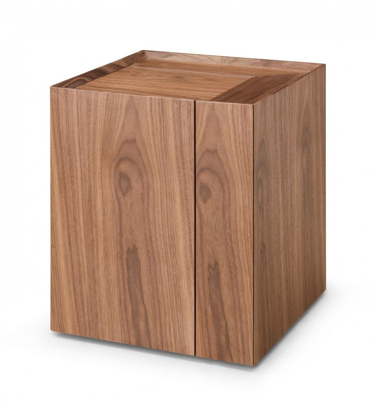HomeRoots Compact Multipurpose Walnut Rolling End Table with Hidden Storage
