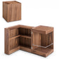 HomeRoots Compact Multipurpose Walnut Rolling End Table with Hidden Storage