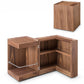 HomeRoots Compact Multipurpose Walnut Rolling End Table with Hidden Storage