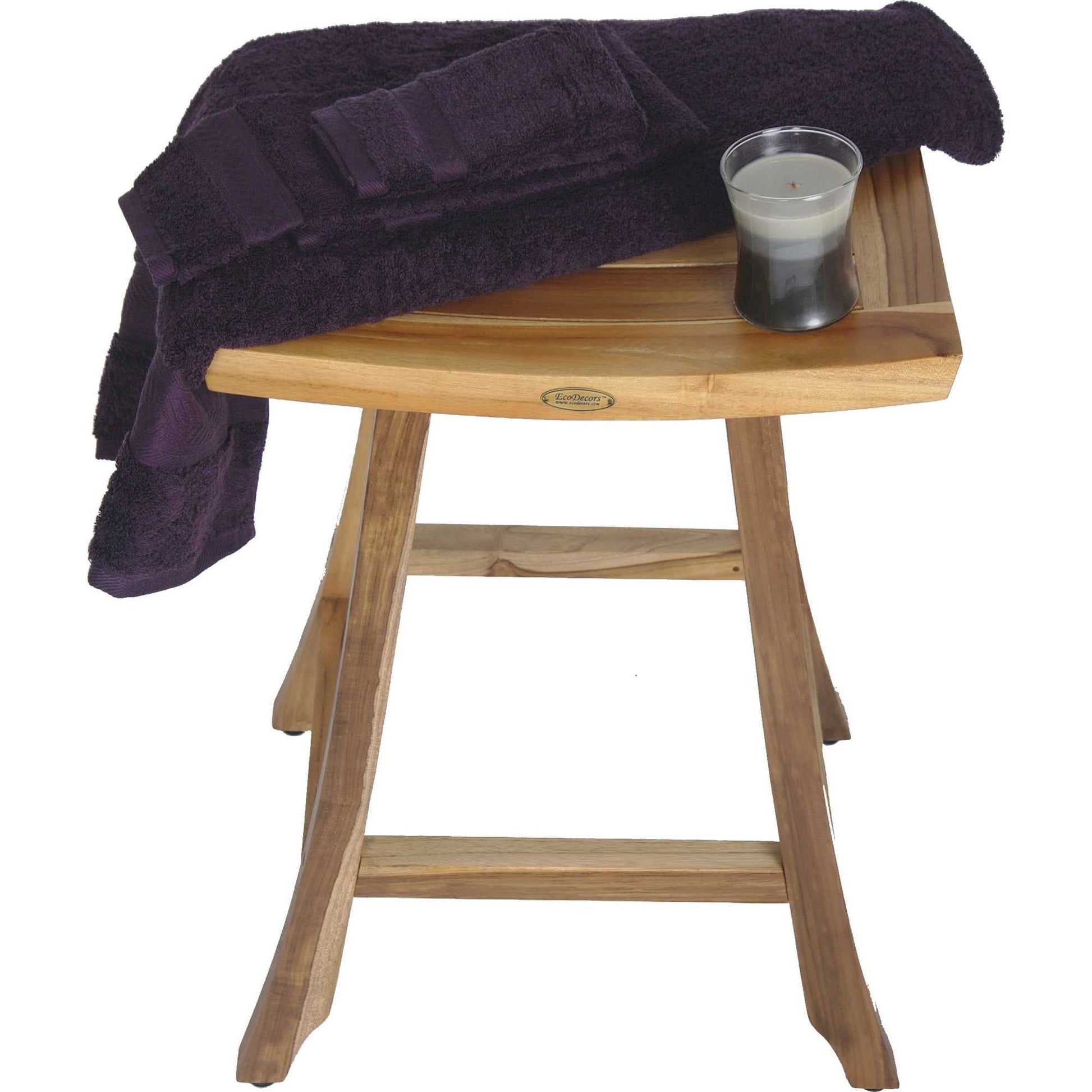 HomeRoots Compact Teak Counter Stool in Natural Finish