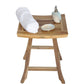 HomeRoots Compact Teak Counter Stool in Natural Finish