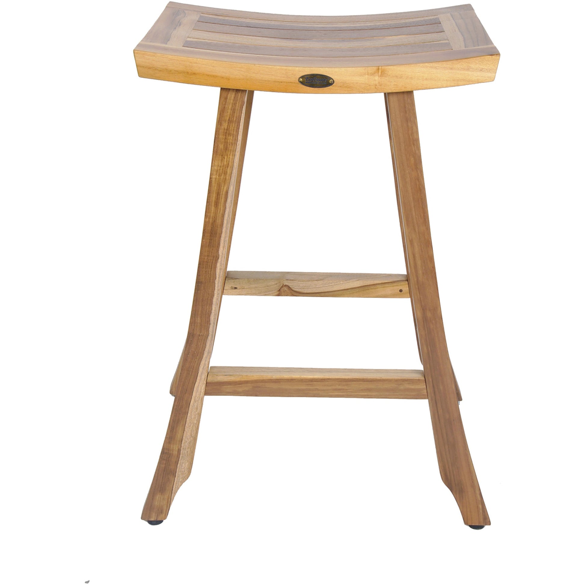 HomeRoots Compact Teak Counter Stool in Natural Finish