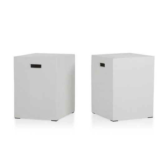 HomeRoots Concrete Dining Stool In Ivory