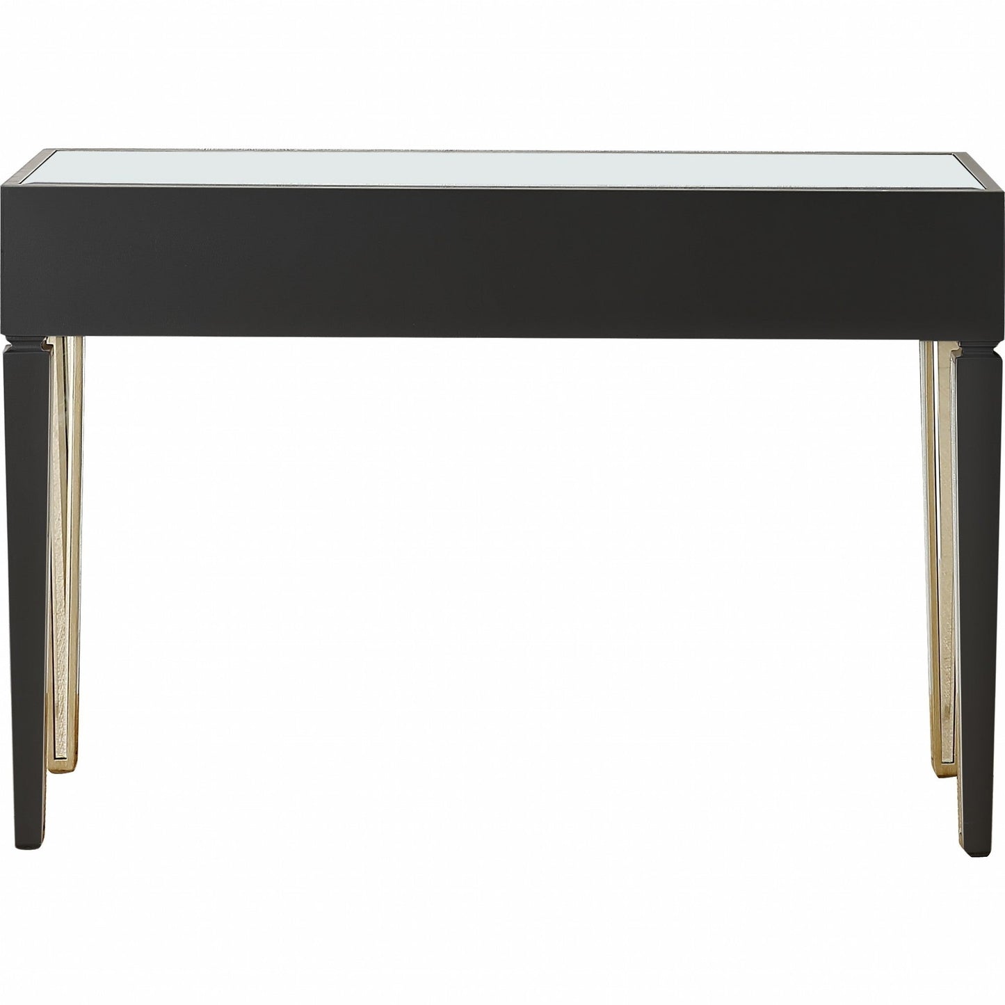 HomeRoots Console Mirror Table in Champagne Finish
