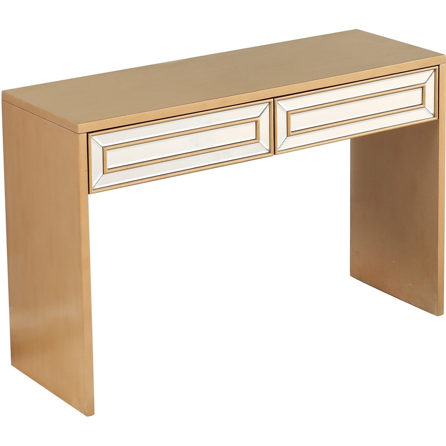 HomeRoots Console Table With Antiqued Gold Finish