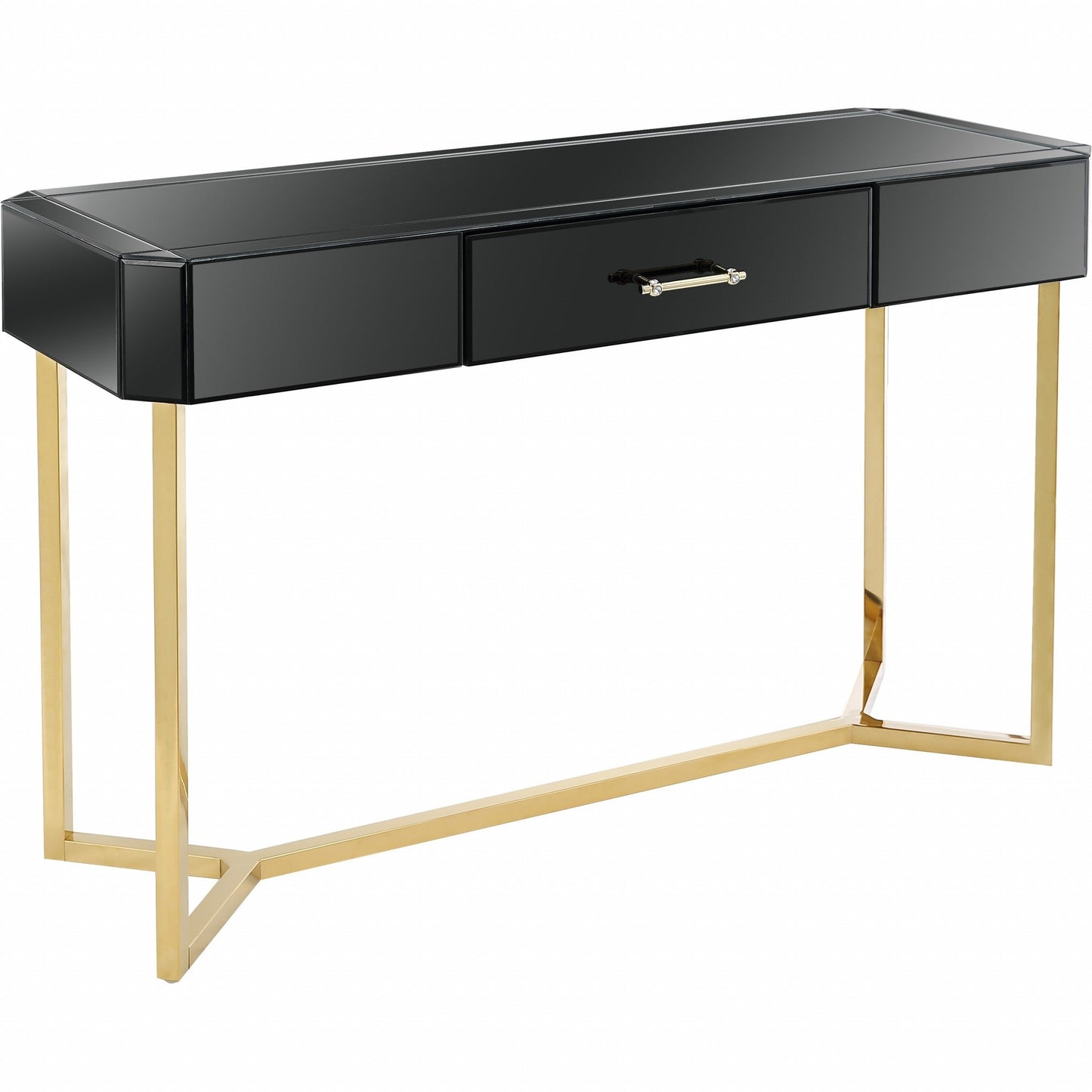 HomeRoots Console Table With Black and Gold Finish