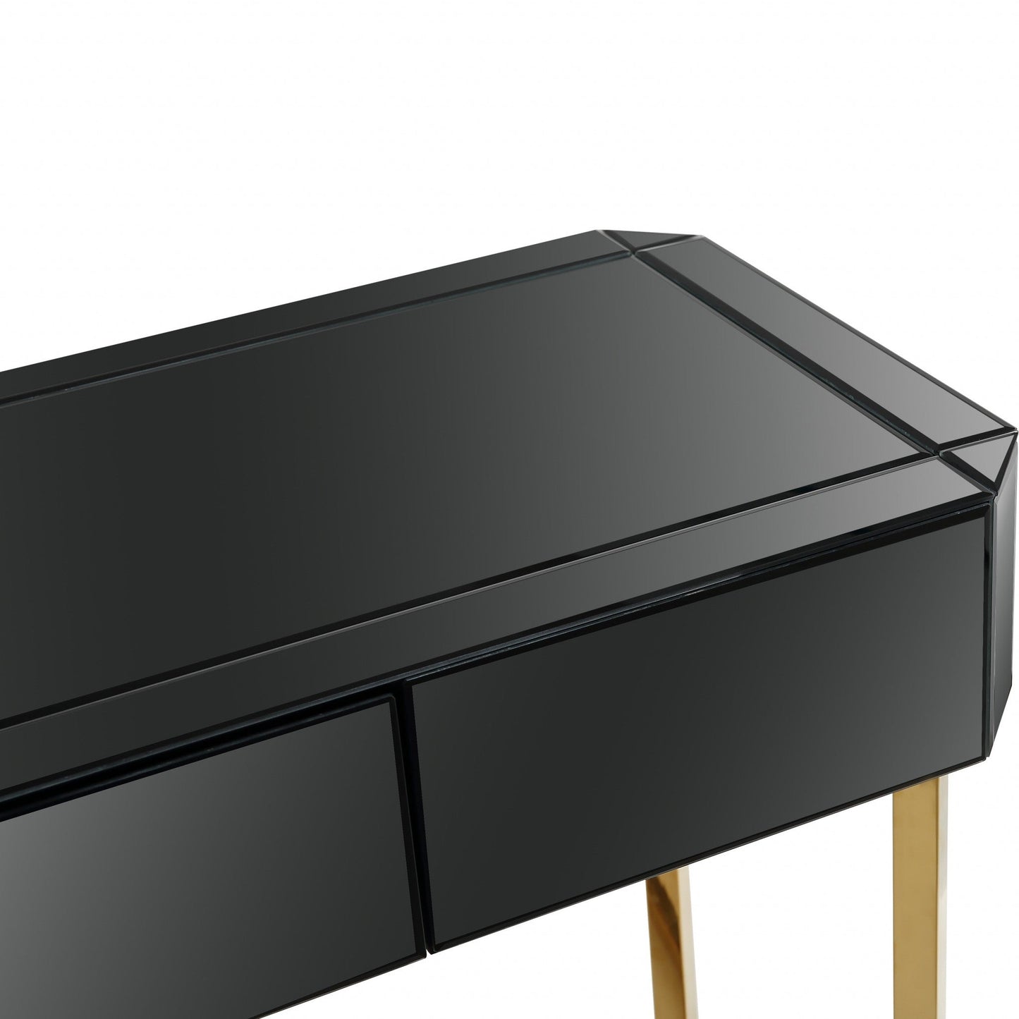 HomeRoots Console Table With Black and Gold Finish
