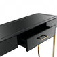HomeRoots Console Table With Black and Gold Finish