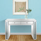 HomeRoots Console Table With Encrusted Crystal Finish