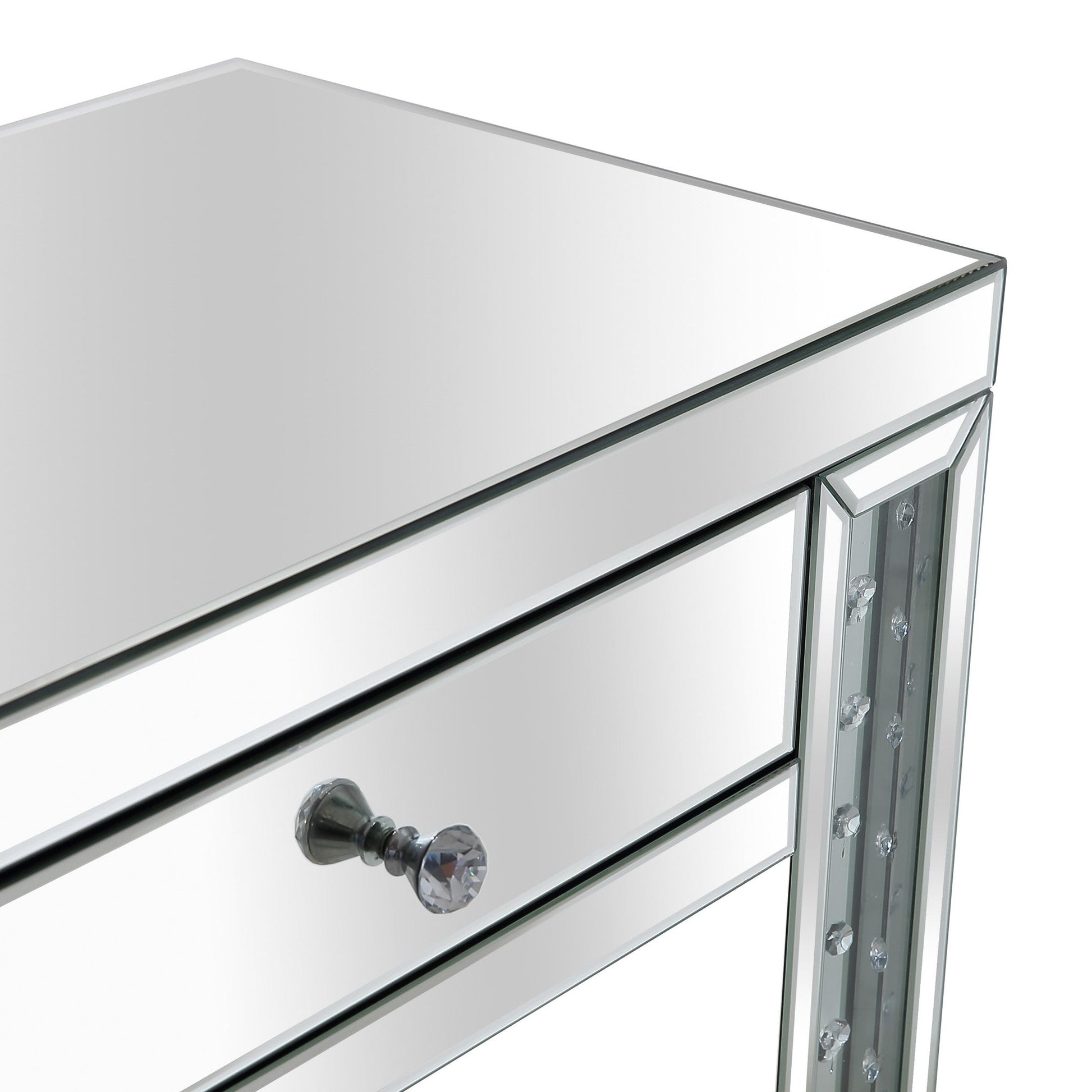 HomeRoots Console Table With Encrusted Crystal Finish