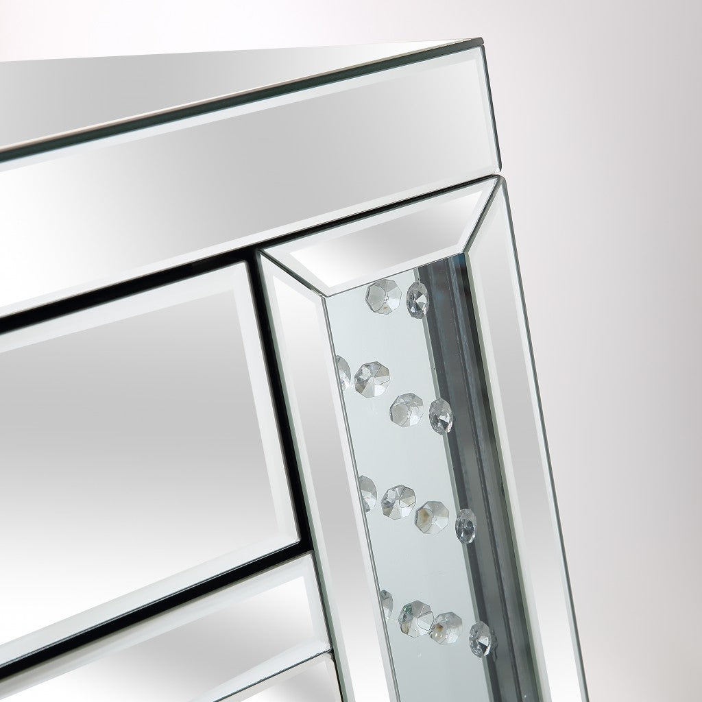 HomeRoots Console Table With Encrusted Crystal Finish