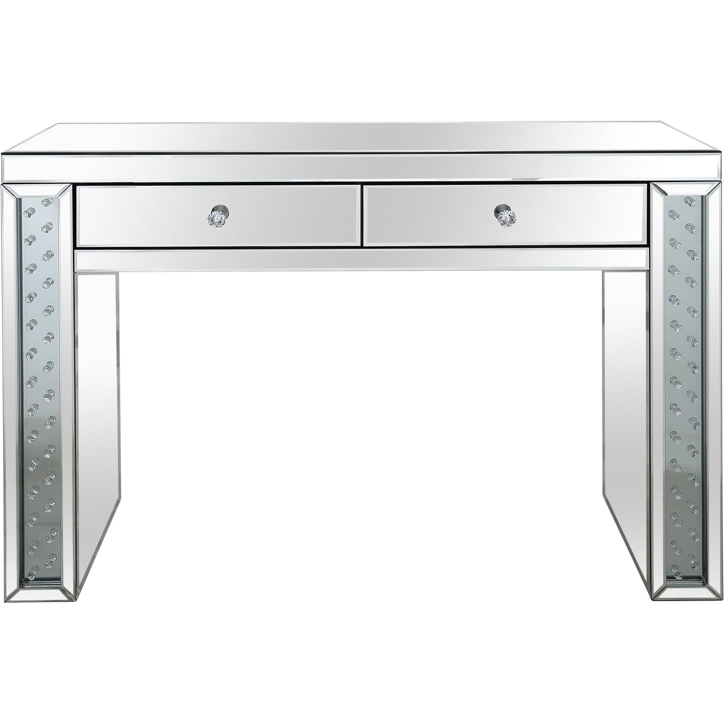 HomeRoots Console Table With Encrusted Crystal Finish