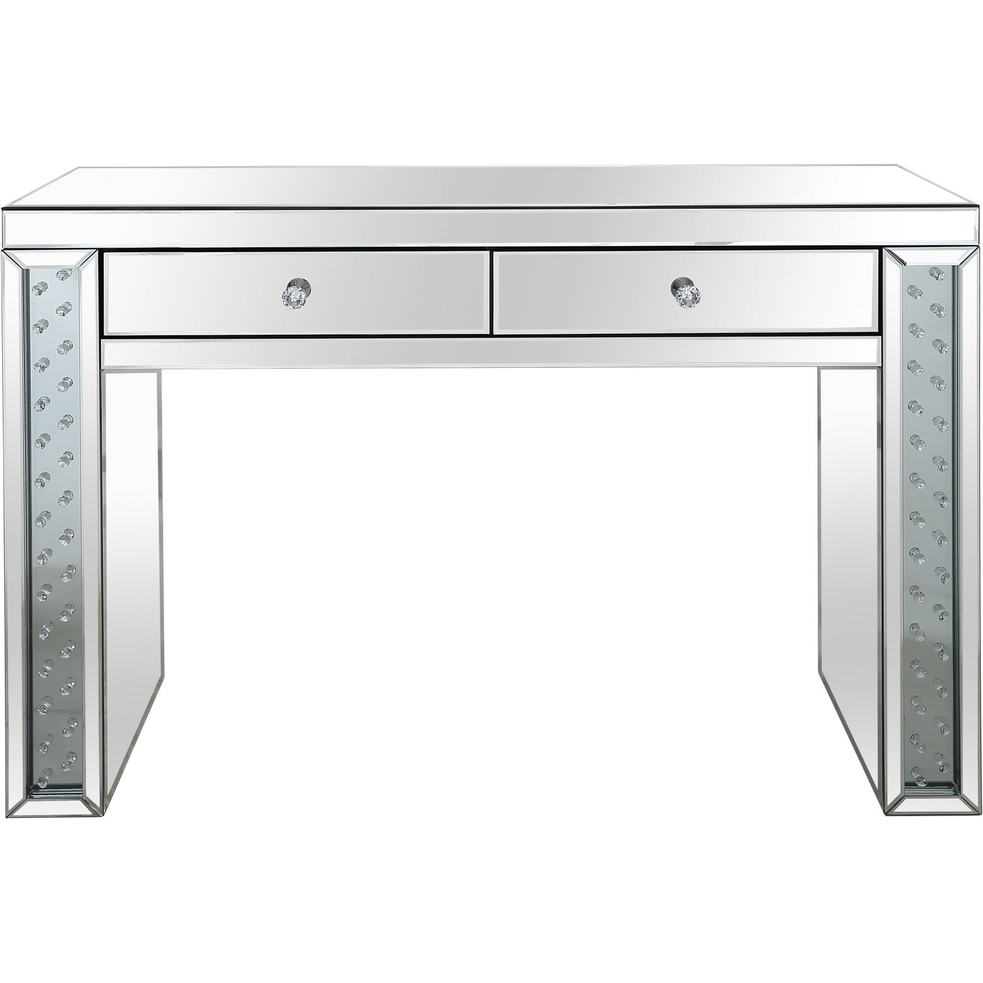 HomeRoots Console Table With Encrusted Crystal Finish