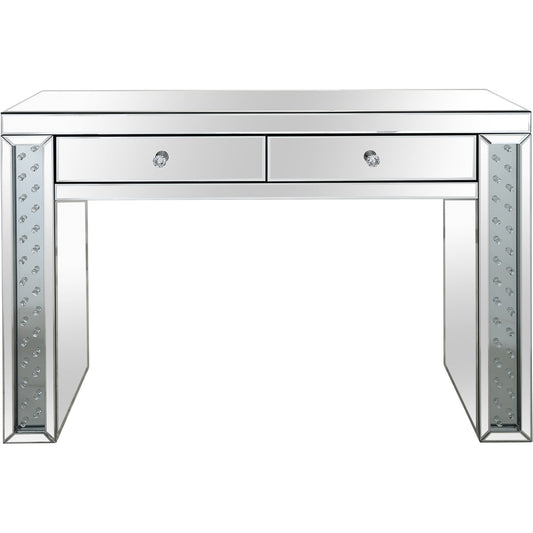 HomeRoots Console Table With Encrusted Crystal Finish