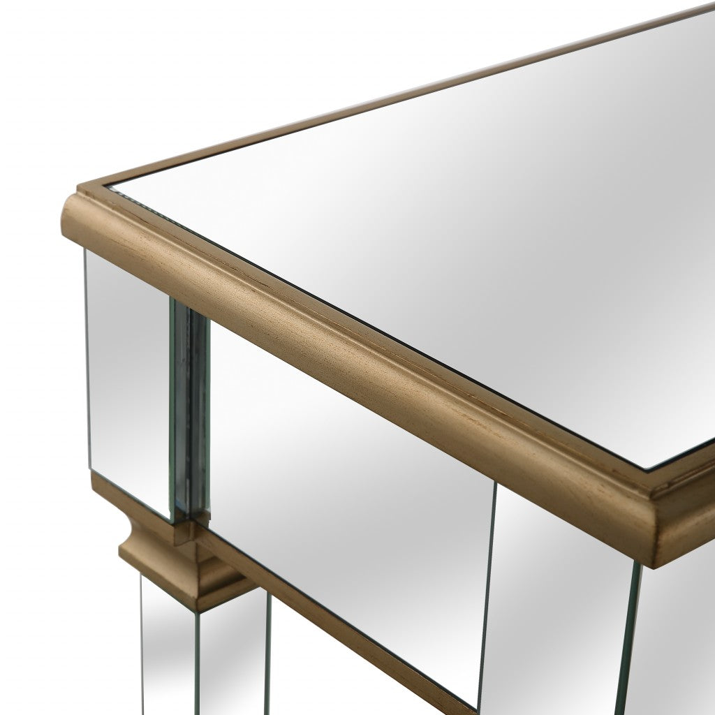 HomeRoots Console Table With Gold Accent Finish