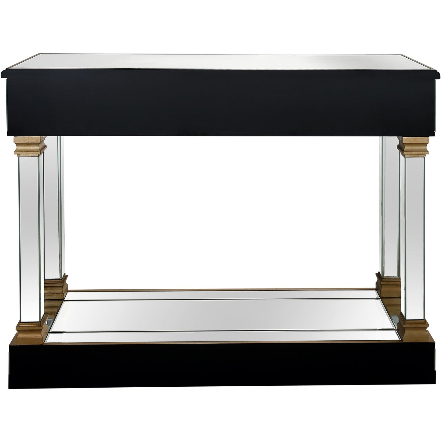 HomeRoots Console Table With Gold Accent Finish