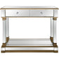 HomeRoots Console Table With Gold Accent Finish