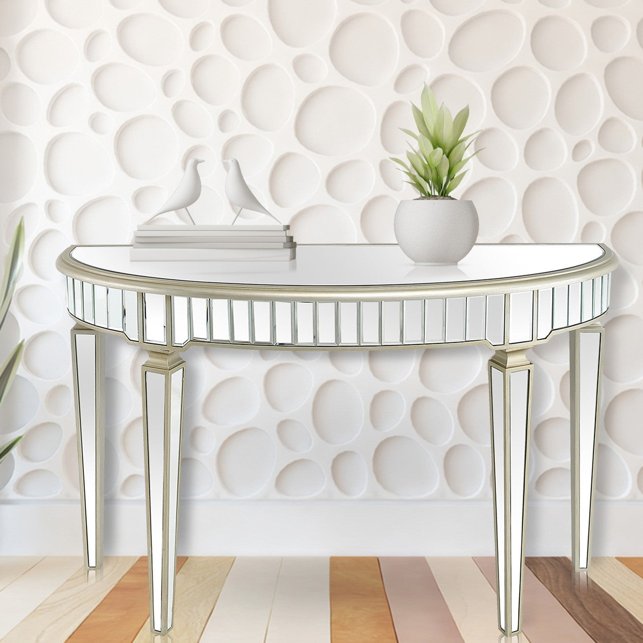 HomeRoots Console Table With Gold Accents