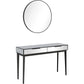 HomeRoots Console Table With Smokey Grey Mirror Finish