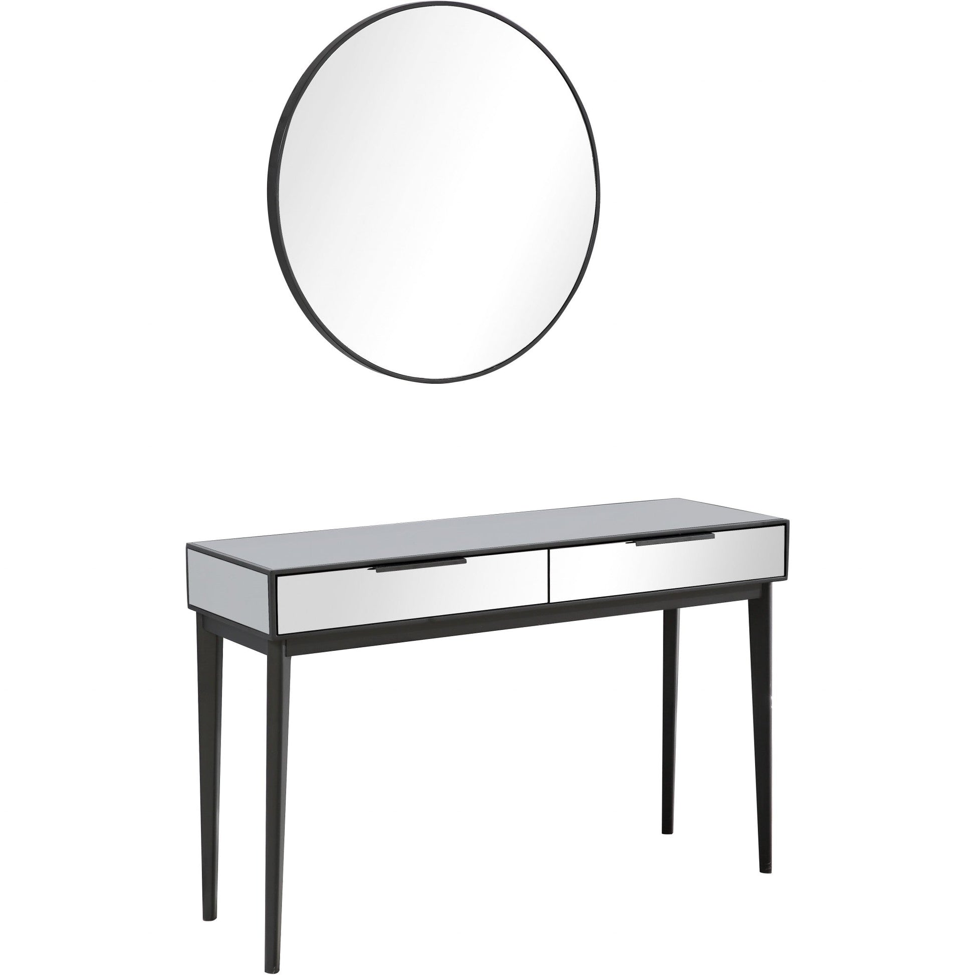 HomeRoots Console Table With Smokey Grey Mirror Finish