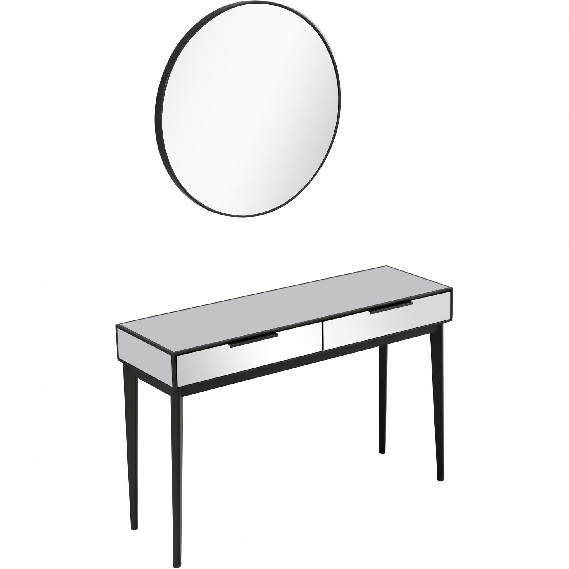 HomeRoots Console Table With Smokey Grey Mirror Finish