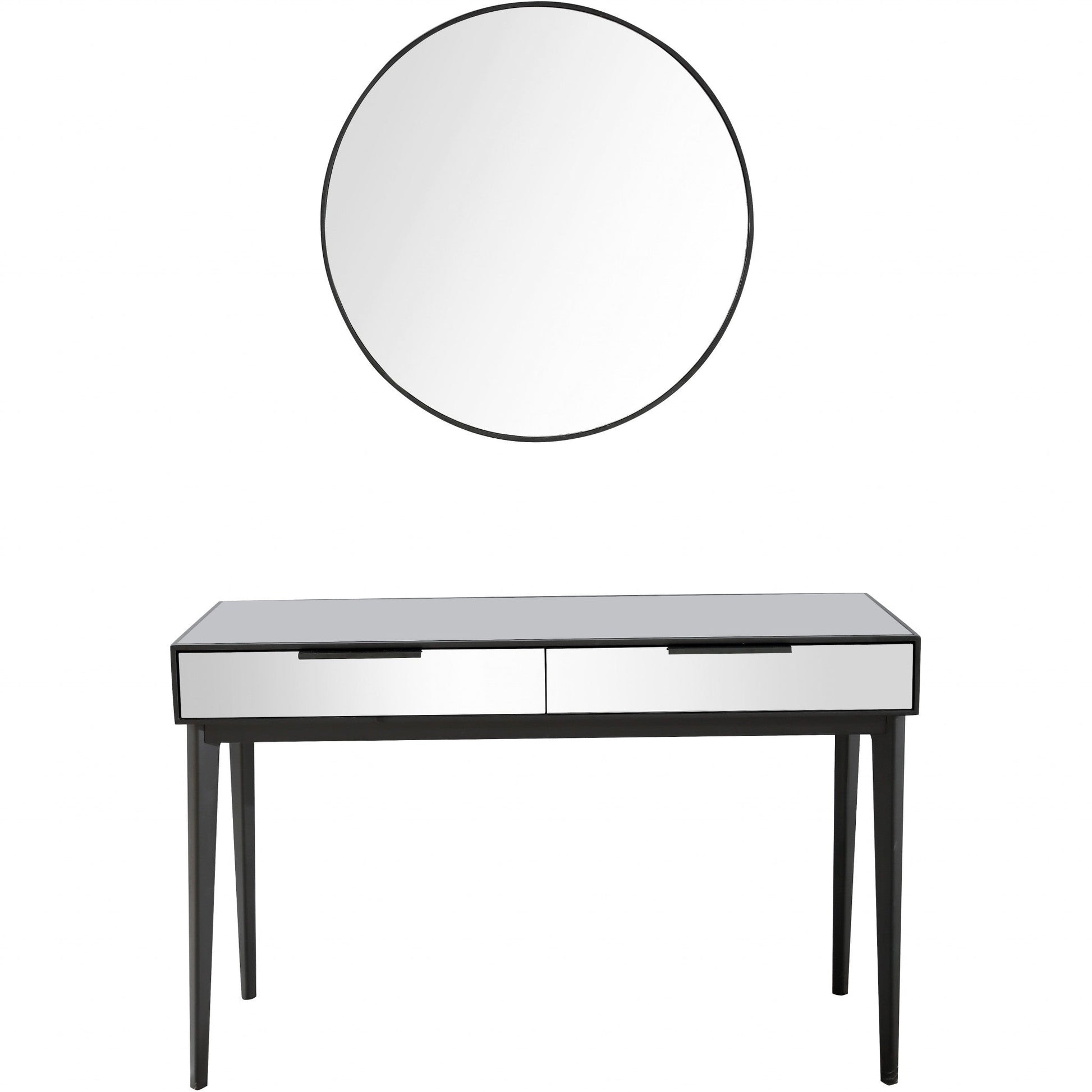 HomeRoots Console Table With Smokey Grey Mirror Finish