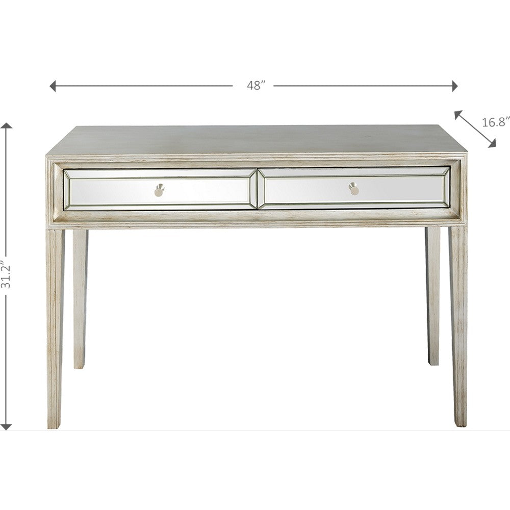 HomeRoots Console Table in Antiqued Silver Finish