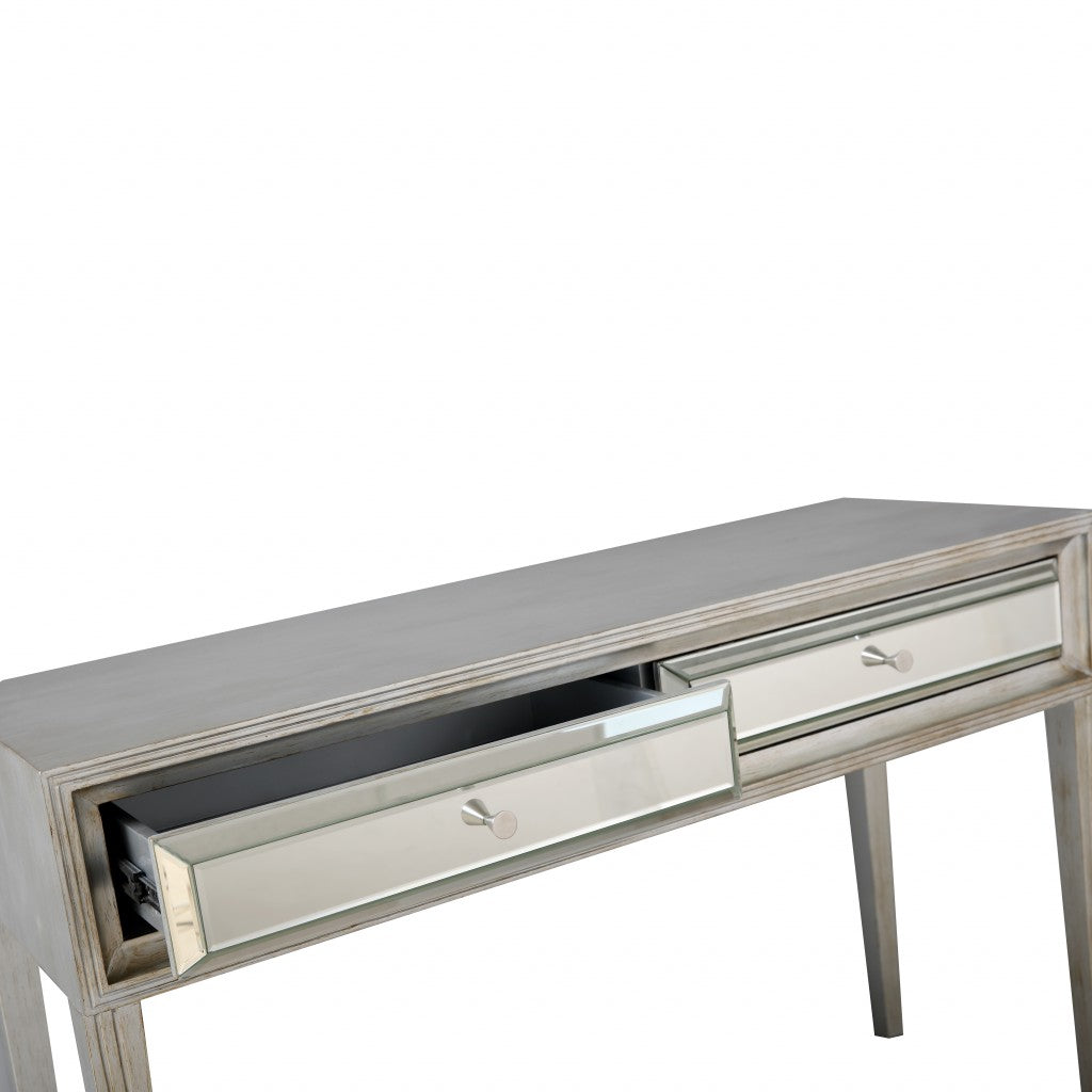 HomeRoots Console Table in Antiqued Silver Finish