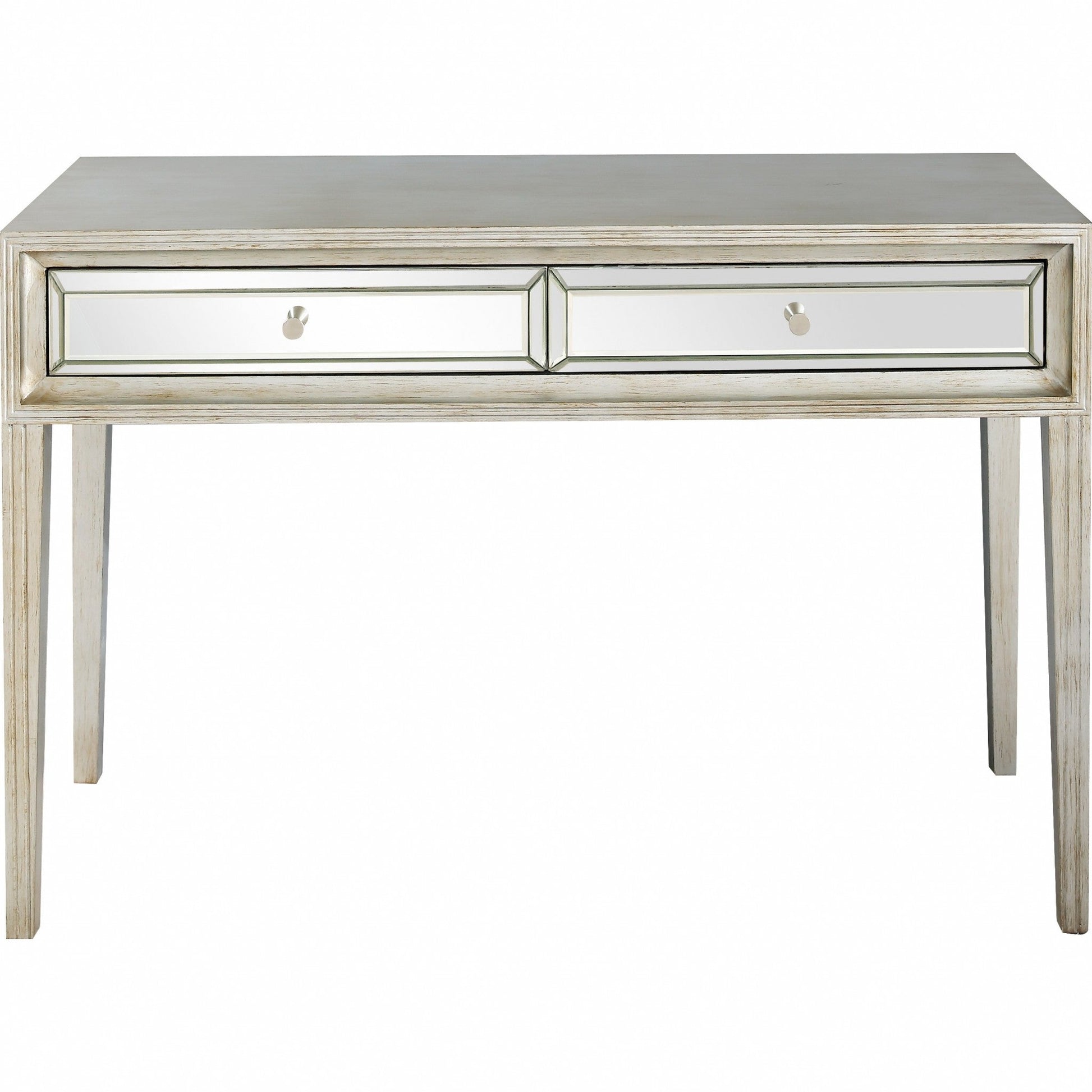 HomeRoots Console Table in Antiqued Silver Finish