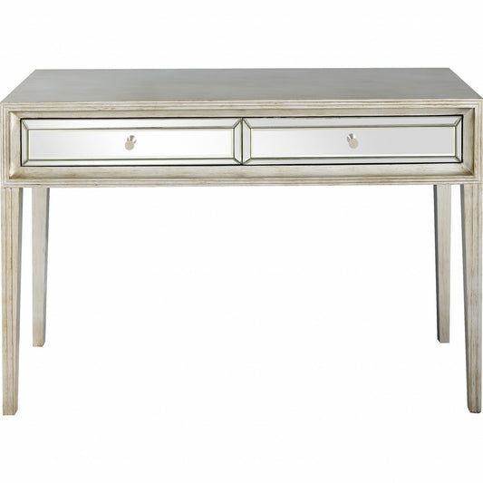 HomeRoots Console Table in Antiqued Silver Finish
