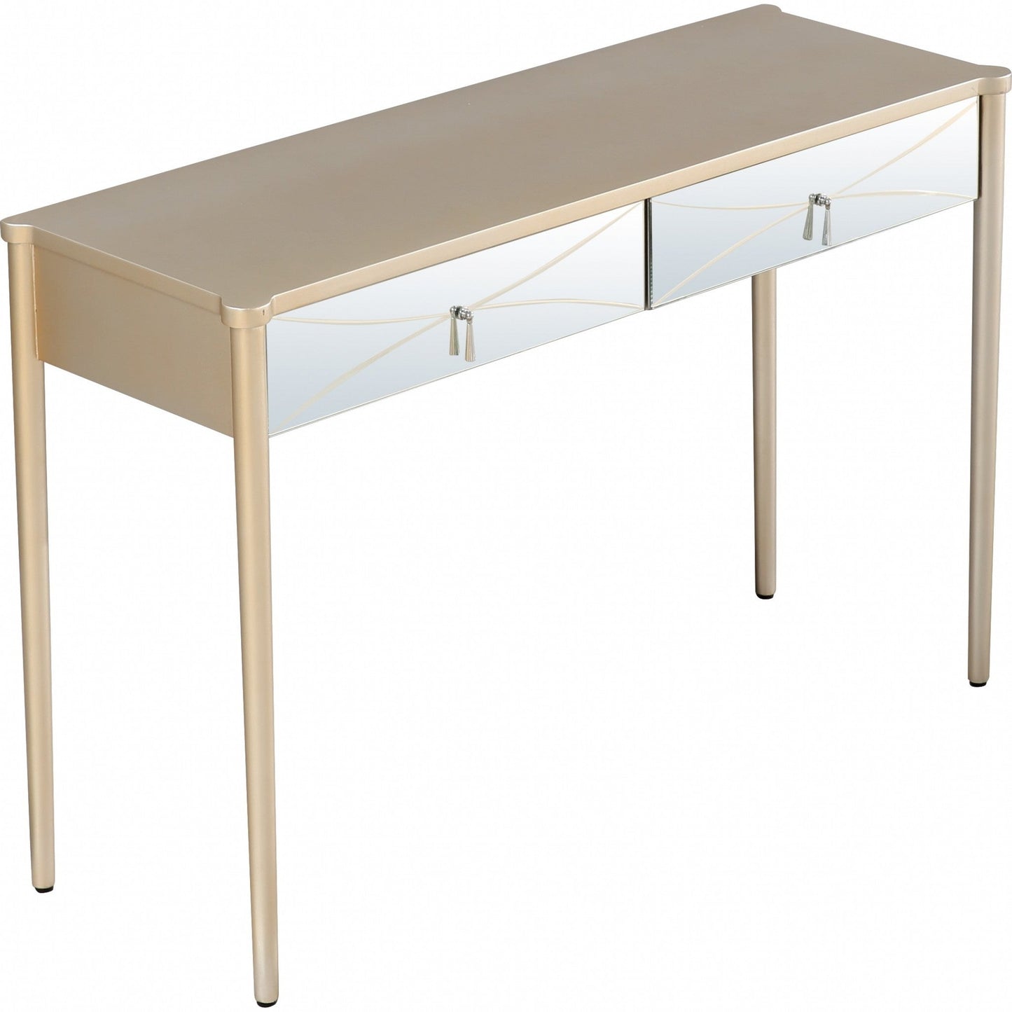 HomeRoots Console Table in Champagne Finish