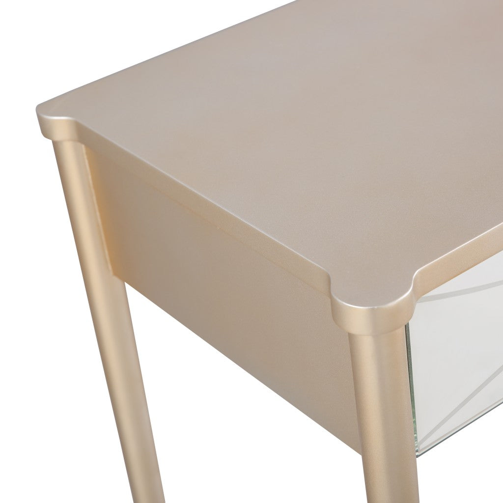 HomeRoots Console Table in Champagne Finish