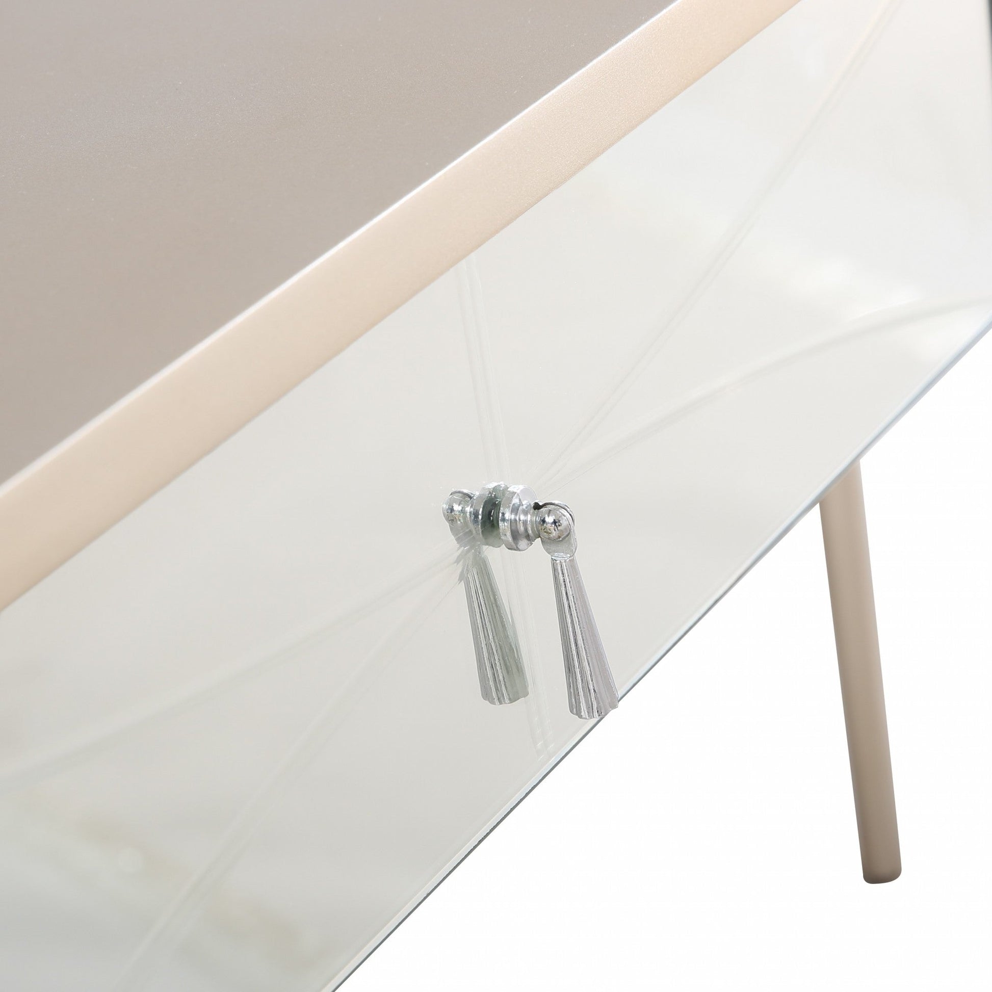HomeRoots Console Table in Champagne Finish