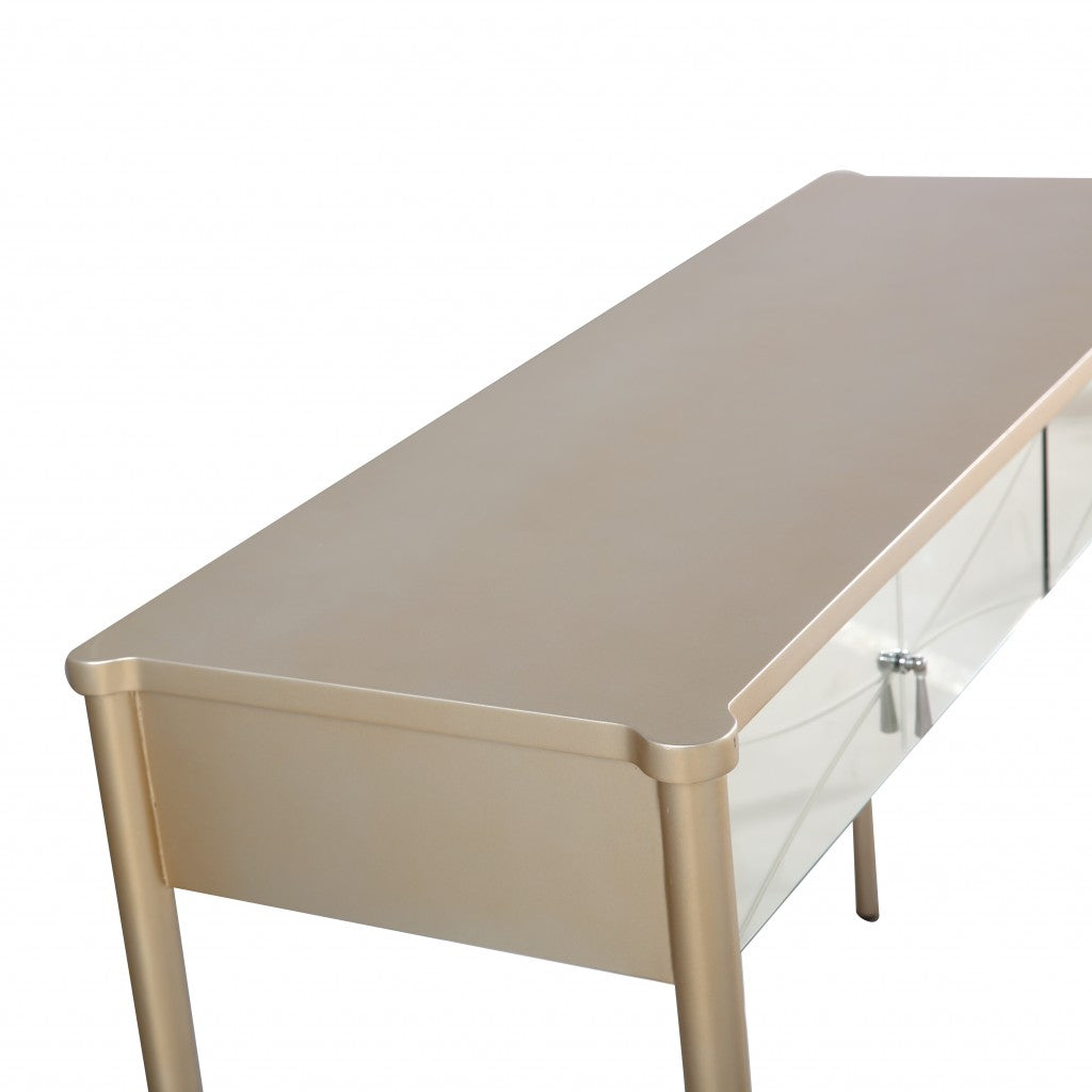 HomeRoots Console Table in Champagne Finish