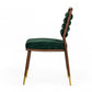 HomeRoots Contempo Dark Green and Walnut Velvet Dining Chair