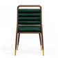 HomeRoots Contempo Dark Green and Walnut Velvet Dining Chair
