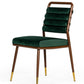 HomeRoots Contempo Dark Green and Walnut Velvet Dining Chair